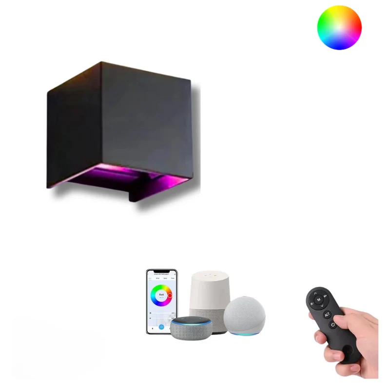 Slimme Wandlamp met Wifi en RGB Kleuren - Waterbestendig voor Binnen en Buiten - Afstandsbediening & App