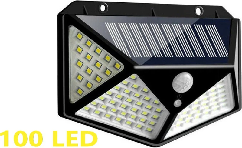 Solar LED Buiten Lamp - 100 LED Verlichting - Verlichting op Zonne-energie IP-65