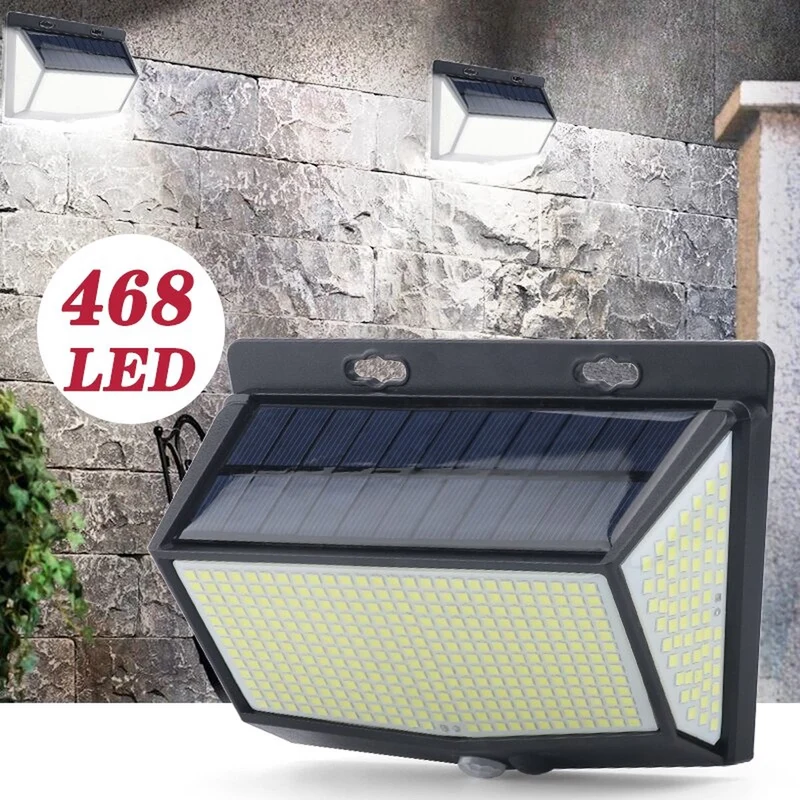 Waterbestendig - 486 LED Solar Wandlamp – Krachtige Buitenverlichting op Zonne-energie