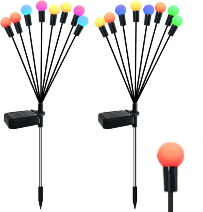 Solar - Tuinverlichting - Tuinlamp - 2 set - RGB kleuren - 78CM