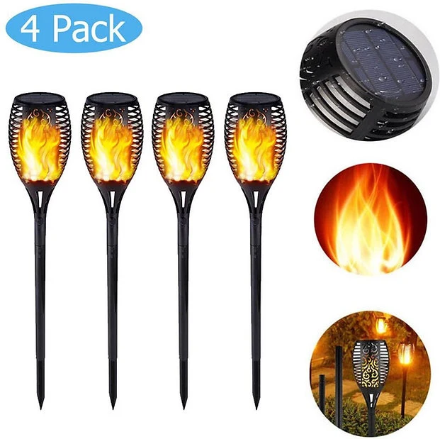 Solar Tuin Fakkel 33LED 4 Stuks LED zonne-energie + gratis led grond spot