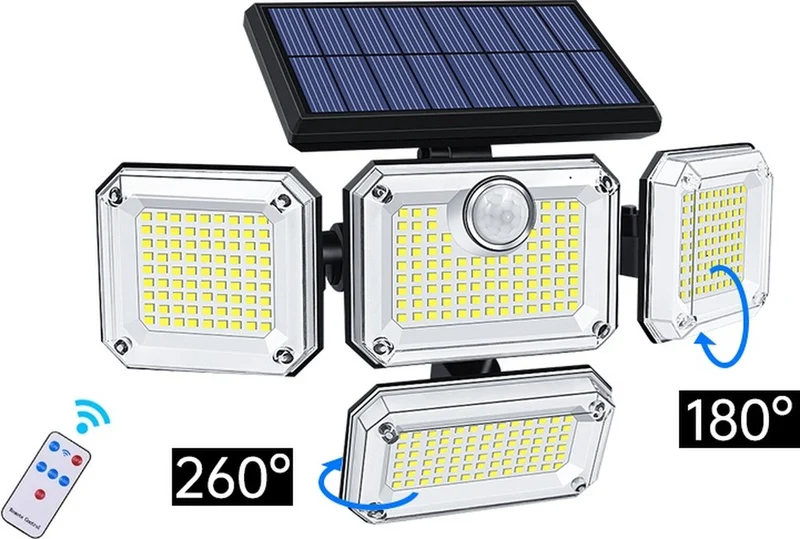 Solar Wandlamp Buitenlamp - 333 LED - Bewegingssensor Wandlamp - Oprit Verlichting
