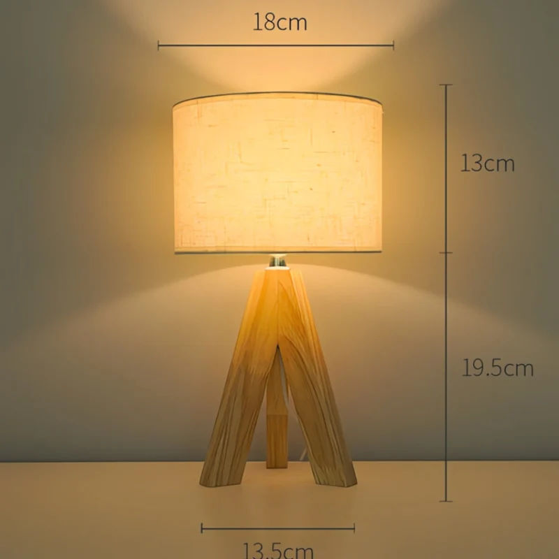 Wooden Tripod USB Table Lamp