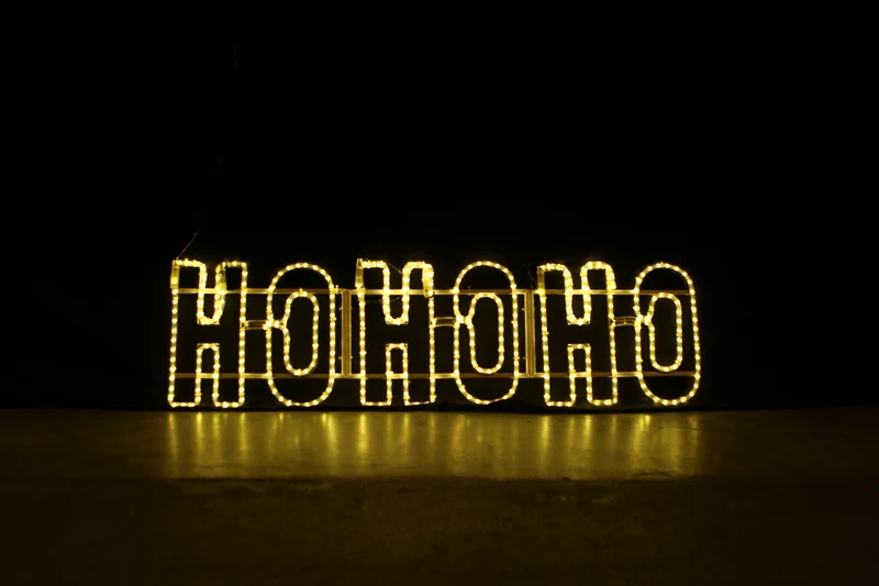 Ho ho hoad kerstbord - 150x38 warm wit