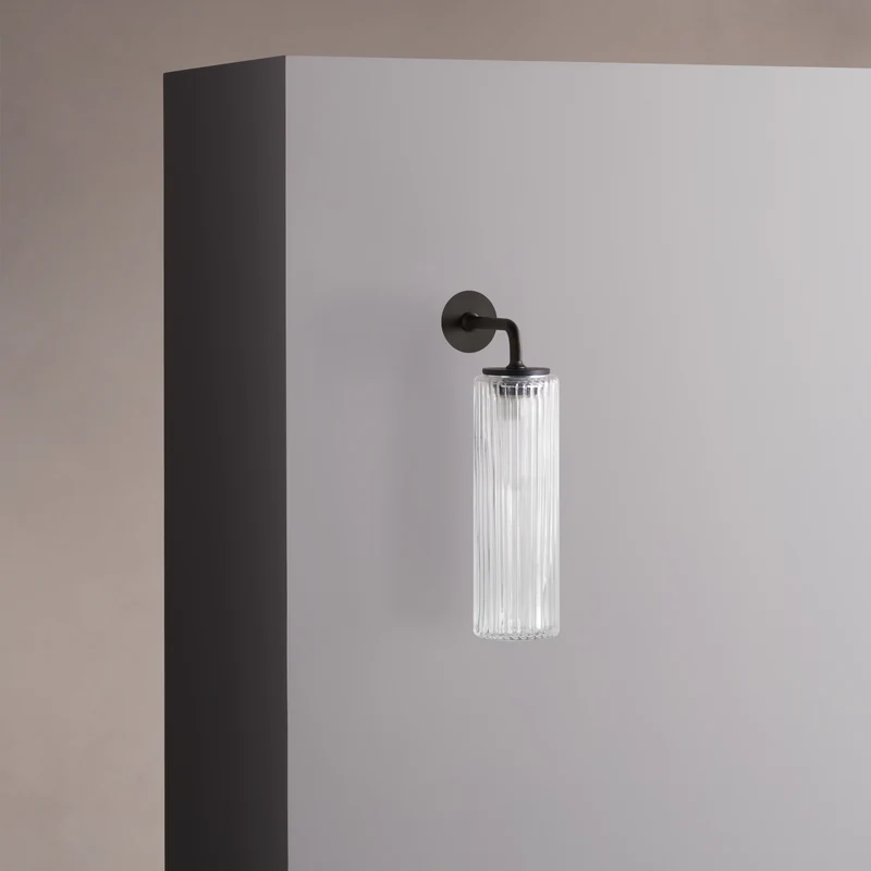 Claremont Small Wall Light Fluted Glass – Bronze