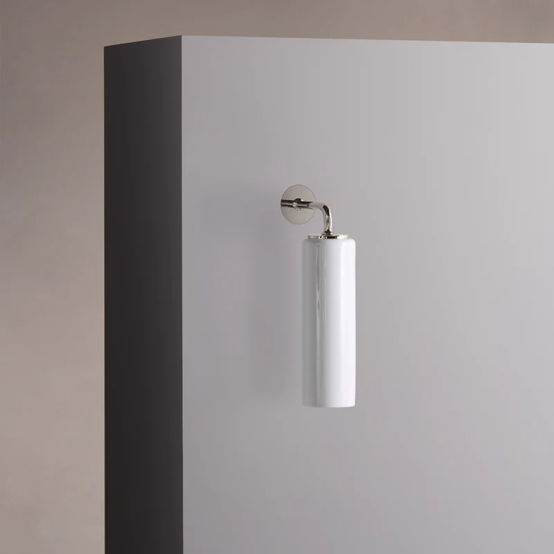 Claremont Small Wall Light Fine Porcelain – Polished Nickel