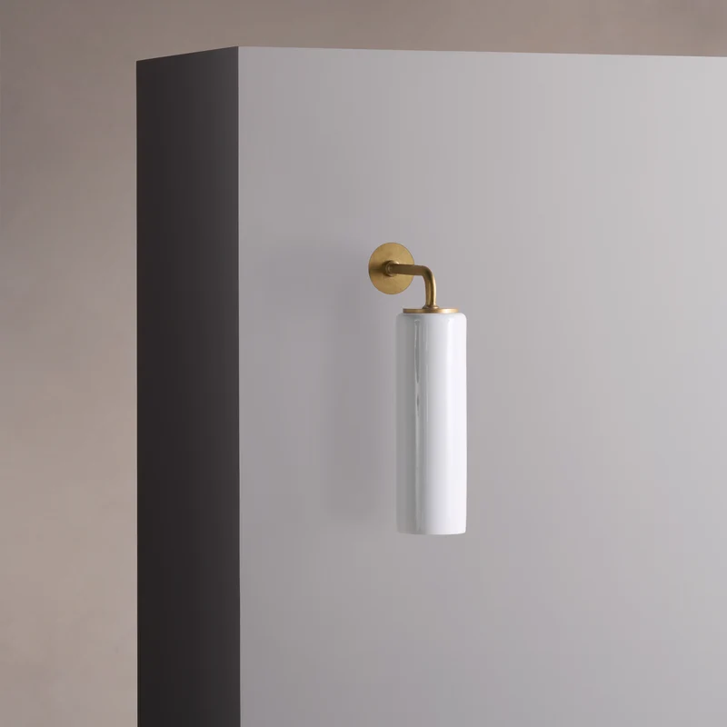 Claremont Small Wall Light Fine Porcelain – Antique Brass