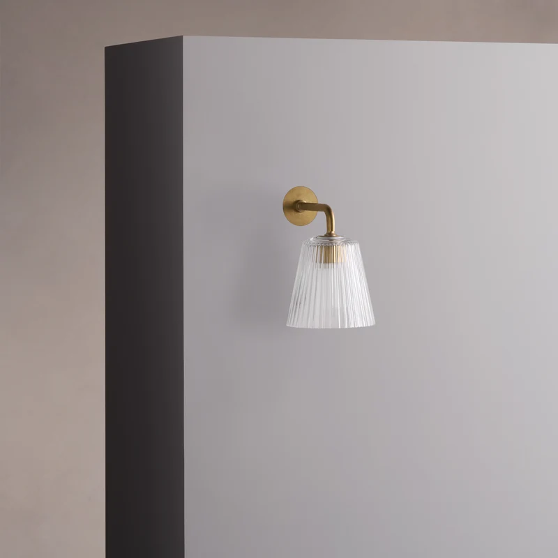 Richmond Small Wall Light Fluted Glass – Antique Brass