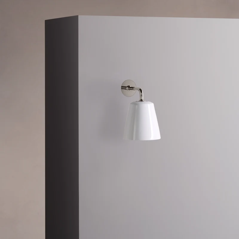 Richmond Small Wall Light Fine Porcelain – Polished Nickel