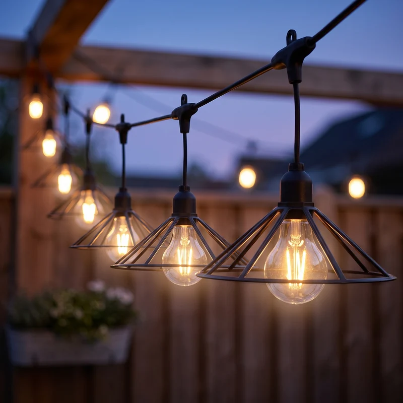 Cheqo® Lichtsnoer Buiten - LED Filament Lampen - Tuinverlichting - Feestverlichting - Party Lights - Lichtslinger - Sfeerverlichting - Partyverlichting - Warm Wit - Industrieel Korfje - Terrasverlichting - Buitenverlichting voor Tuin