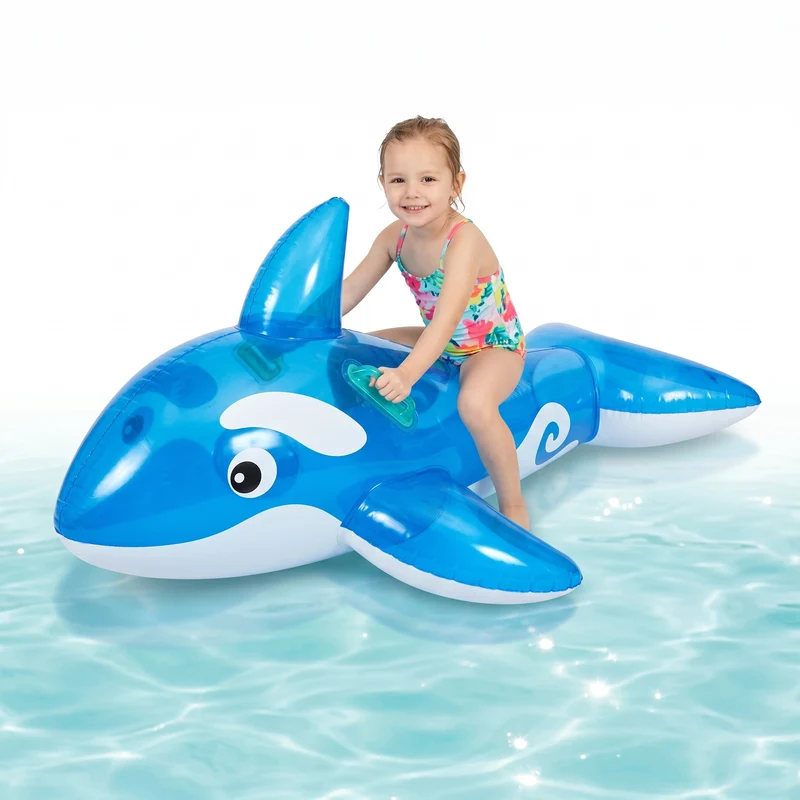 Cheqo® Opblaasbare Walvis - Ride-On - Opblaasbare Orka - Zwembad Speelgoed voor Kinderen - Opblaasbaar Speelgoed - Waterspeelgoed - Opblaasfiguur - Opblaasdier - Buitenspeelgoed - Opblaasbare Dolfijn - Zomerspeelgoed - met Handgrepen