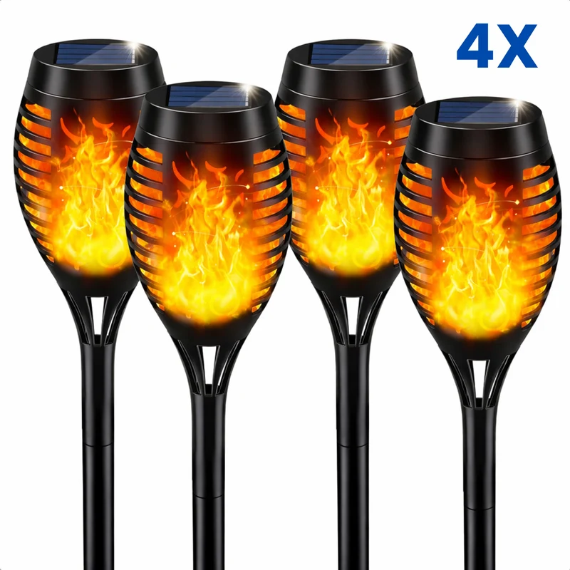 Cheqo® Solar Tuinfakkels - Tuinfakkels Zonne Energie - Solar Tuinverlichting - Tuinverlichting Zonne Energie - Solar Buitenverlichting - Buitenverlichting Zonne Energie - Solar Tuinlampen - Tuinlampen Zonne Energie