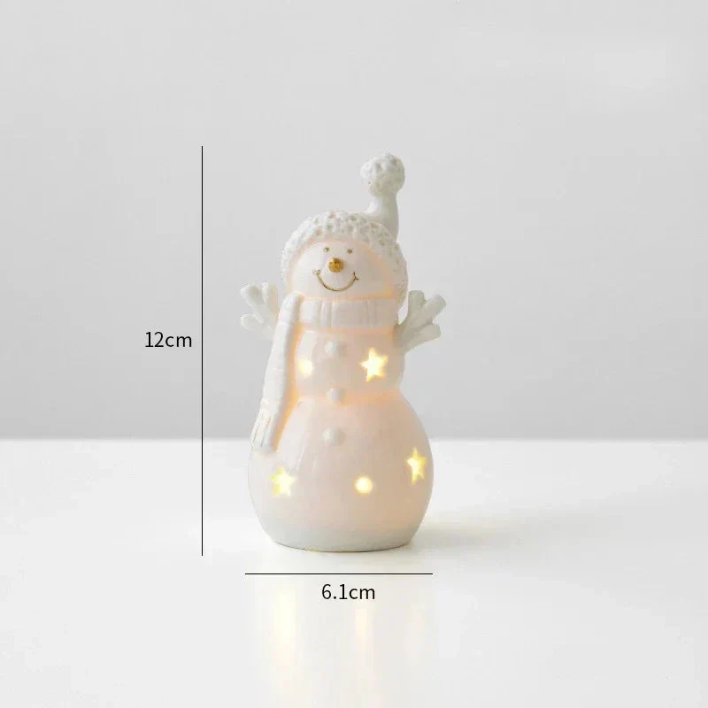 Magisc Kerstdecoratie - Verlichte Keramische Sneeuwman voor Feestdecoratie
