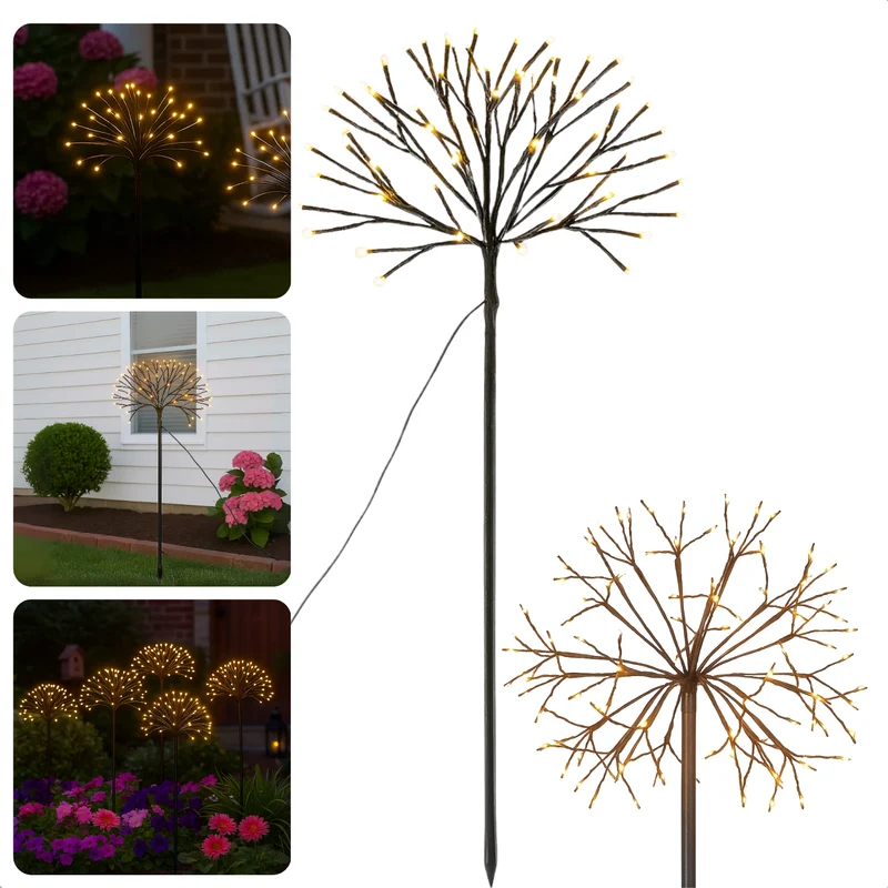 Cheqo® Led Boom 100 Cm - Kerstboom 240 Led’s - Warm Wit Verlichting - Ledboom - Tuinsteker - Grondspies - Flexibel Takjes - Buigbare Takken - Spatwaterdicht - IP44 Adapter - Energiezuinig - Buitenverlichting