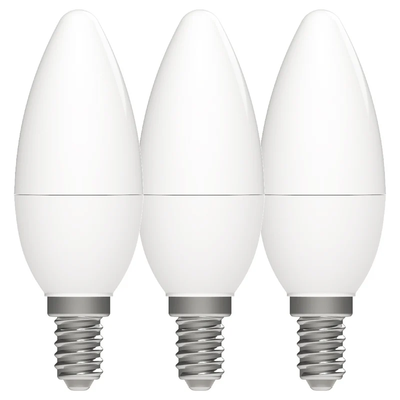 LED Kaars C35 470 Lumen - 4.9W - 2700K Warmwit - E14 Fitting - 3 Stuks