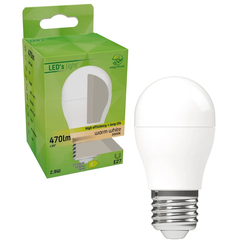 LED Kogellamp 470 lumen - 2.9W - 3000K - E27 - Opaal - Elite