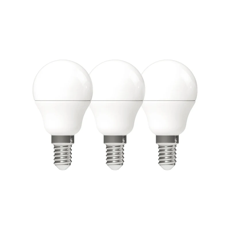 LED Lamp E14 470 lumen - 4.9W - Warmwit 2700K - G45 Kogel - Opaal - 3 stuks
