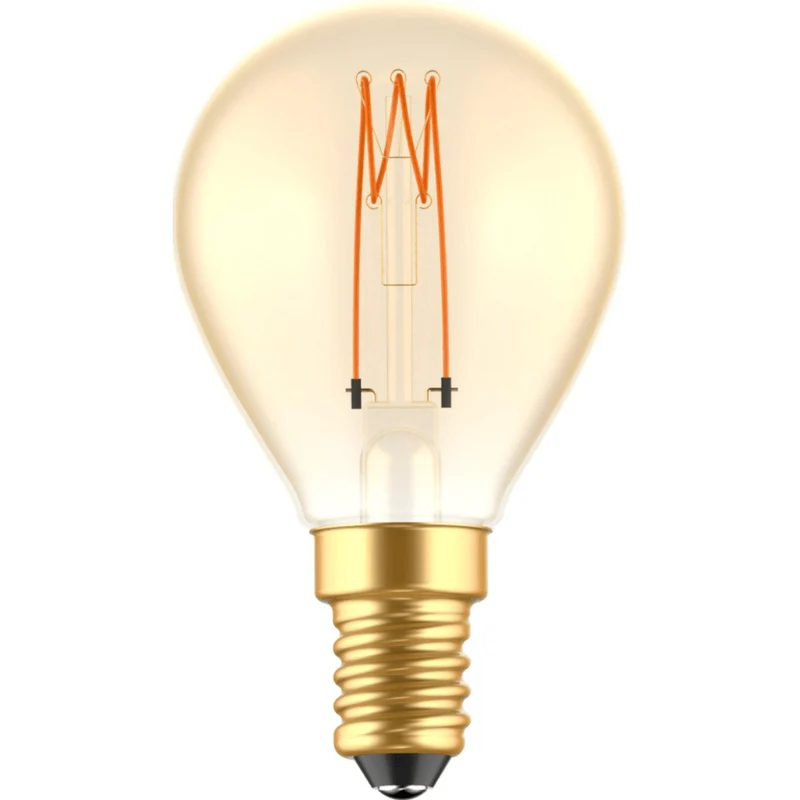 LED Filament Lamp E14 - 136 lumen - 2.5W - Extra Warmwit 1800K - Dimbaar - G45 Kogel Goud