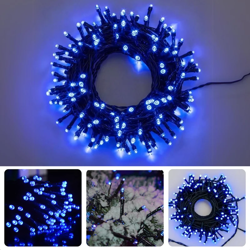 Cheqo® Kerstverlichting - Kerstboomverlichting - Kerstlampjes - LED Lichtsnoer - 40 Blauw LED - 3 Meter - Waterdicht voor Binnen en Buiten