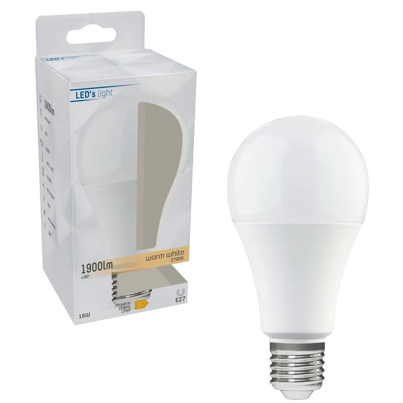 LED Lamp 1900 lumen - 16W - Warmwit 2700K - E27 - Vervangt 120W Gloeilamp - A70