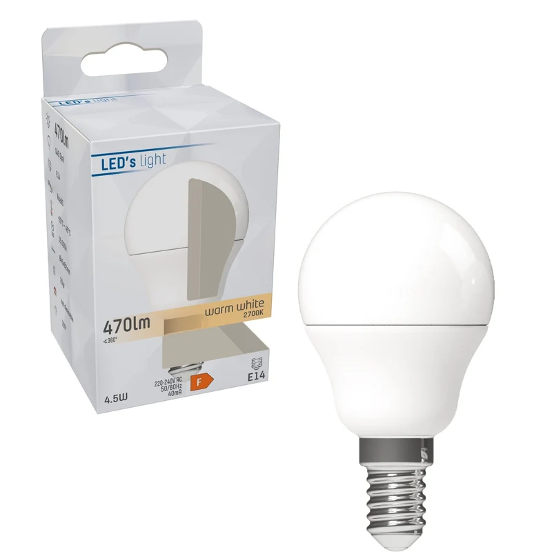LED E14 Lamp Rond - 470 Lumen - 4.9W - Warmwit 2700K