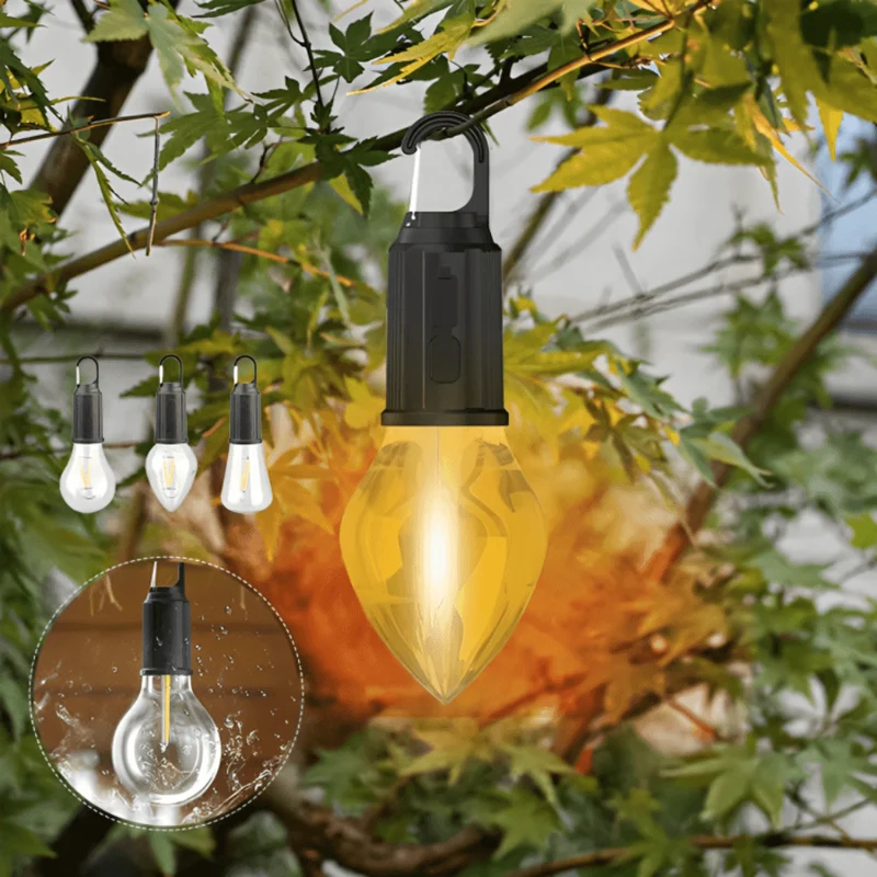 Oplaadbare retro gloeilamp | Ideaal voor op de camping!