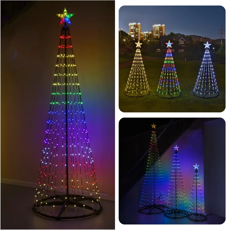 Cheqo® LED Vlaggenmast Kerstboom Verlichting - Kerstverlichting voor Buiten - 210cm - RGB Verlichting - Buitenverlichting