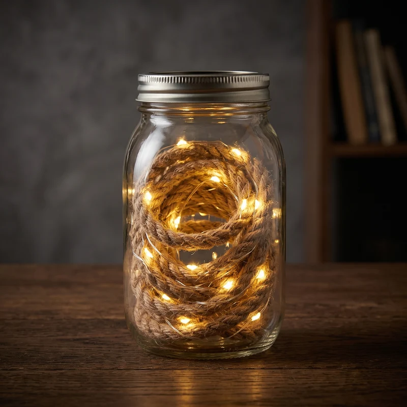 Cheqo® Jute Touw Verlichting - LED Verlichting - Touwverlichting - Lichtsnoer - Sfeerverlichting - Kerstverlichting - Warm Wit - op Batterijen - LED Lampjes - Fairy Lights - Interieur Decoratie - met Timer - Industrieel - Landelijk