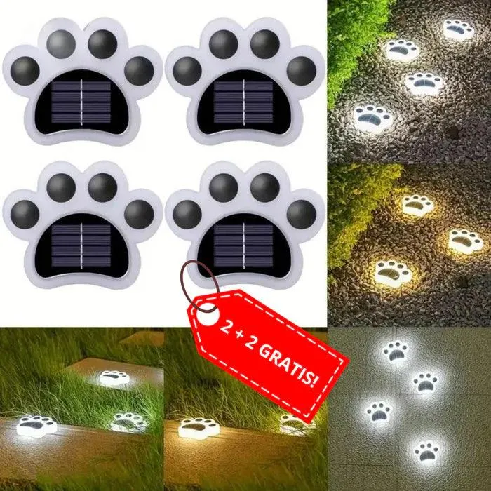 GlowPaw™ Solar Tuinverlichting | Draadloze LED pootlampen op zonne-energie