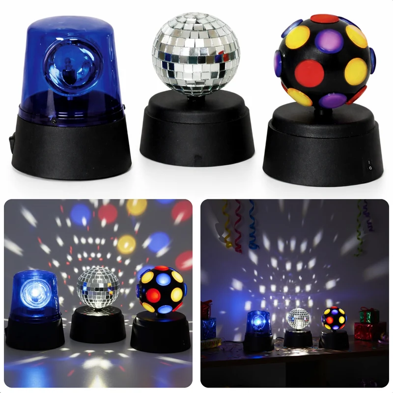 Cheqo® Discolamp Set - Disco Lamp Set - Discolampen Set - Disco Licht Set - Party Lights Set - Feestverlichting Set - Mini Discolamp - Disco Bal Lamp - Party Licht