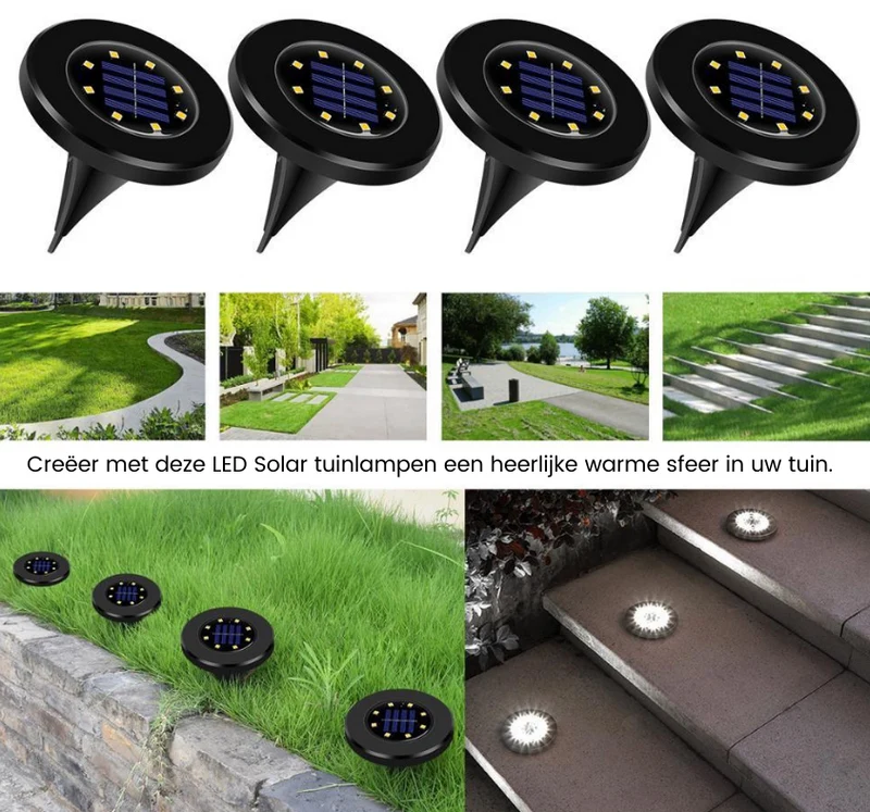 LED Solar Tuinlampen Deluxe (Black editie) - Creëer een heerlijke sfeer in uw tuin!