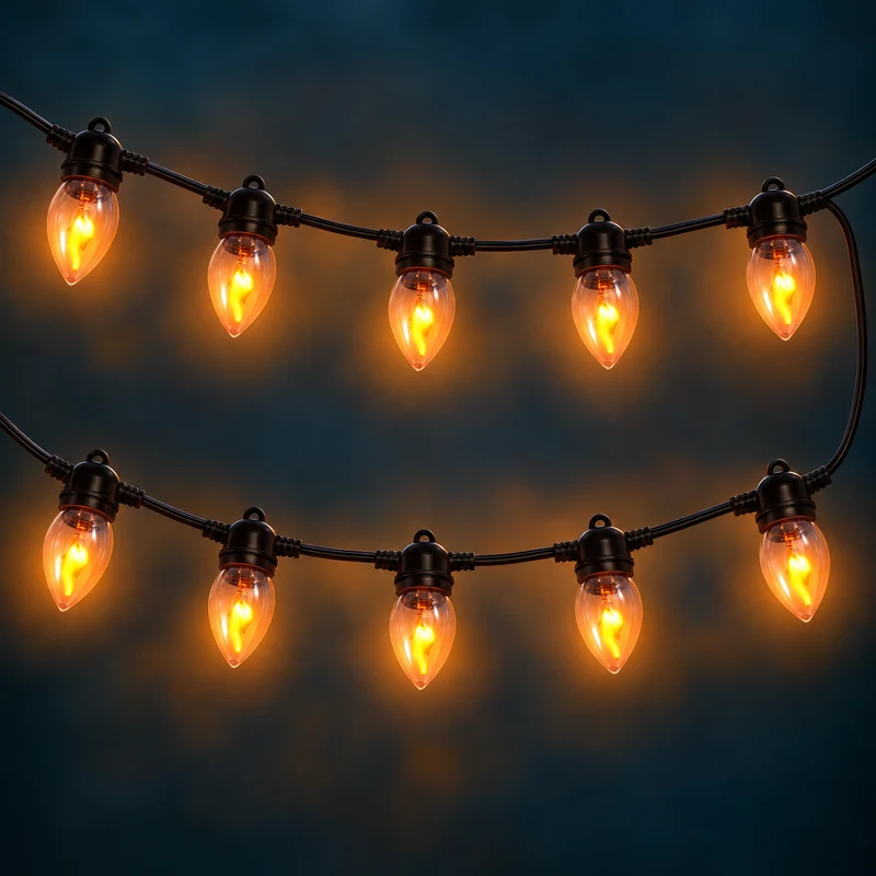 Cheqo® Vlamverlichting - Lichtsnoer met Vlameffect voor Binnen en Buiten - Sfeerverlichting - Feestverlichting - Kerstverlichting - Vuur Lampjes - Tuinverlichting - Lichtslinger - Lichtketting - Halloween Decoratie - Terrasverlichting