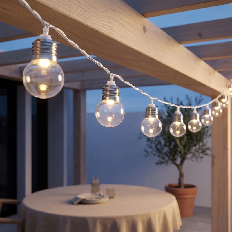 Cheqo® LED Lichtsnoer met 30 Lampjes Warm Wit - Feestverlichting - Lichtslinger - Sfeerverlichting - Party Lights - Batterijverlichting - LED Bolletjes - Tuinverlichting - Terrasverlichting - Tuinfeest - Kerstverlichting voor Binnen en Buiten