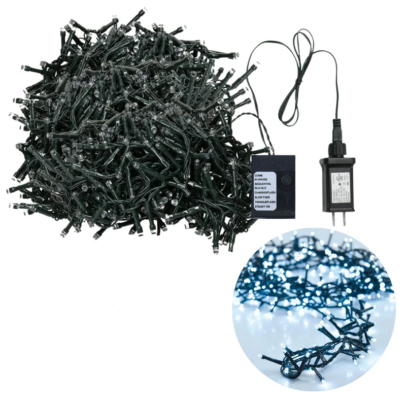 Cheqo® Kerstboomverlichting - Micro Clusterverlichting - Kerstlampjes - Led Verlichting - Kerstverlichting voor Binnen en Buiten - 1500 LED's - 30 Meter - Wit