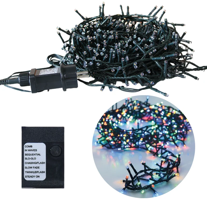 Cheqo® Kerstboomverlichting - Clusterverlichting - Kerstlampjes - Led Verlichting - Kerstverlichting voor Binnen en Buiten - 560 LED's - 11 Meter - Multicolor