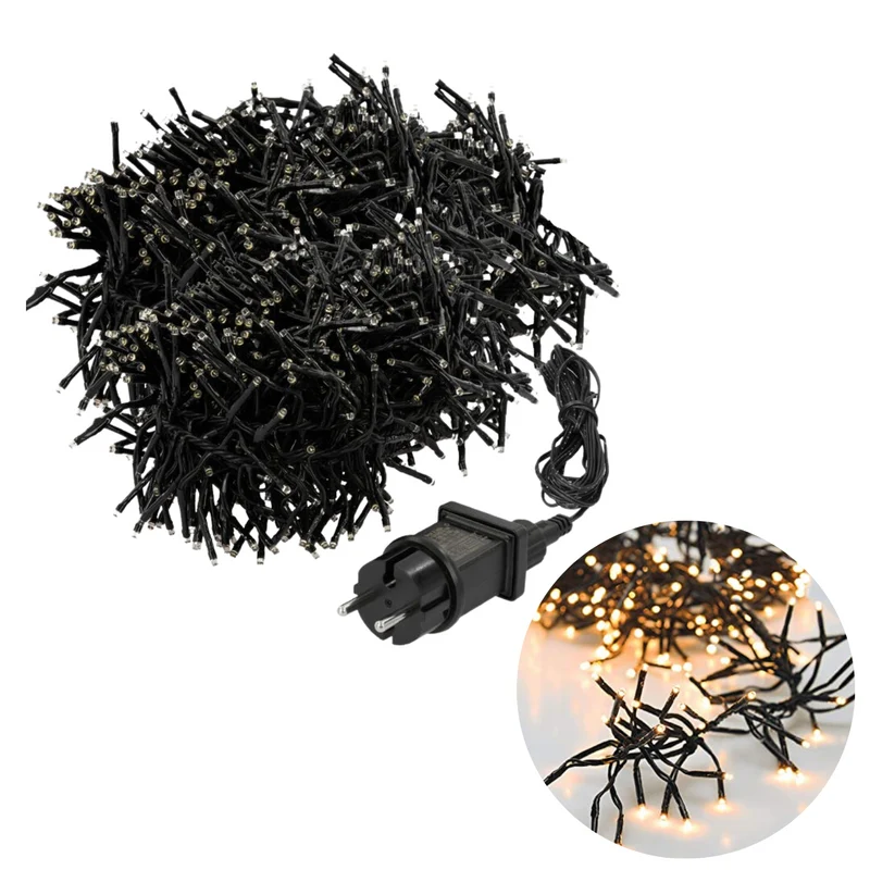 Cheqo® Kerstboomverlichting - Clusterverlichting - Kerstlampjes - Led Verlichting - Kerstverlichting - 768 LED - 5.5 meter - Binnen en Buiten - Extra Warm Wit