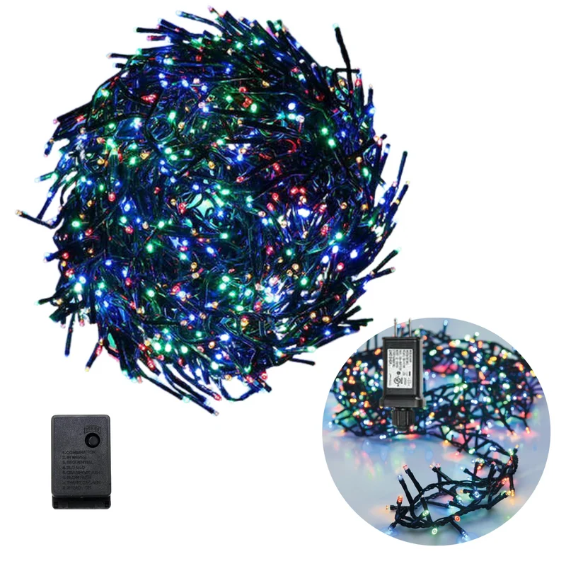 Cheqo® Kerstboomverlichting - Clusterverlichting - Kerstlampjes - Led Verlichting - Kerstverlichting voor Binnen en Buiten - 1512 LED - 11 Meter - Multicolor