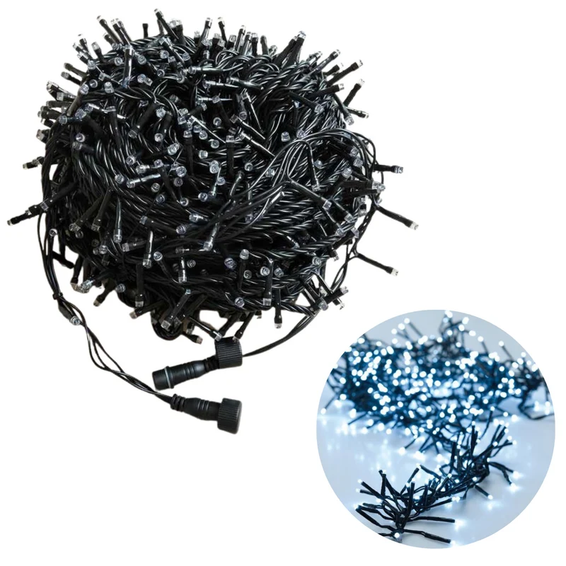 Cheqo® Kerstboomverlichting - Clusterverlichting - Kerstlampjes - Led Verlichting - Kerstverlichting voor Binnen en Buiten - 768 LED - 4.5 Meter - Wit - Knipperend