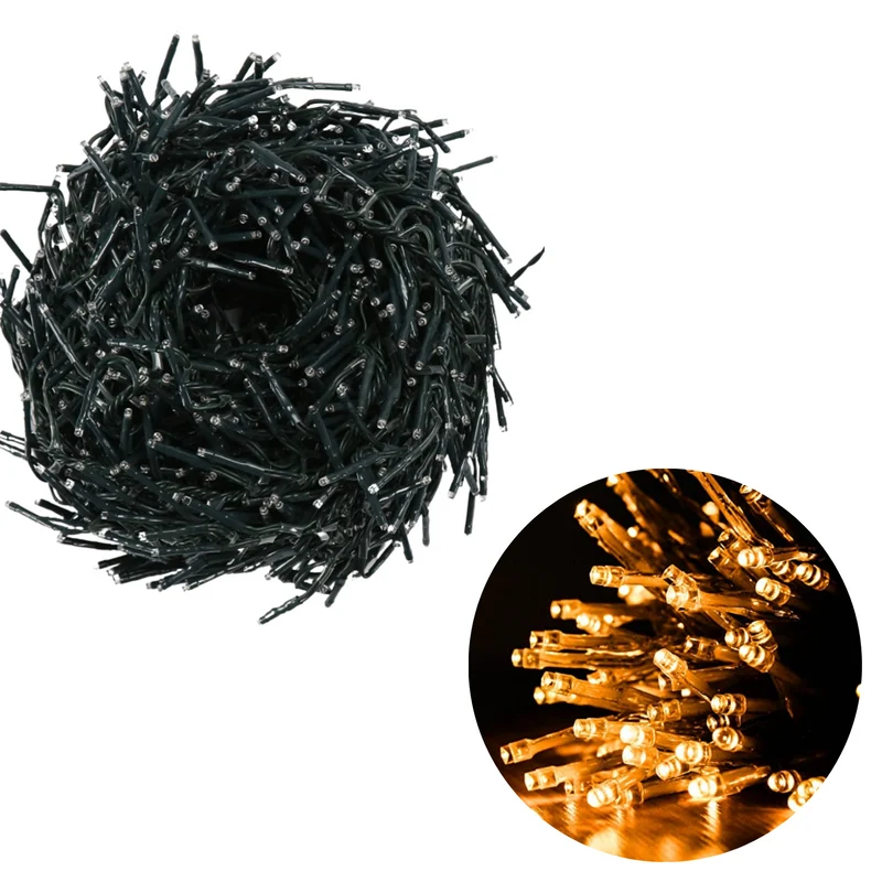 Cheqo® Kerstboomverlichting - Micro Clusterverlichting - Kerstlampjes - Led Verlichting - Kerstverlichting voor Binnen en Buiten - 560 LED - 11 Meter - Met Timer en dimmer - Extra Warm Wit