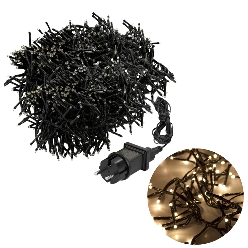 Cheqo® Kerstboomverlichting - Clusterverlichting - Kerstlampjes - Led Verlichting - Kerstverlichting - 2016 LED - 14.5 meter - Binnen en Buiten - Extra Warm Wit