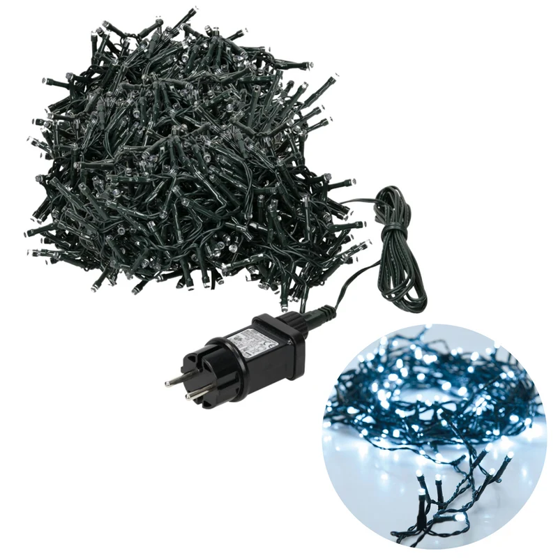 Cheqo® Kerstboomverlichting - Clusterverlichting - Kerstlampjes - Led Verlichting - Kerstverlichting voor Binnen en Buiten - 700 LED - 14 Meter - Wit
