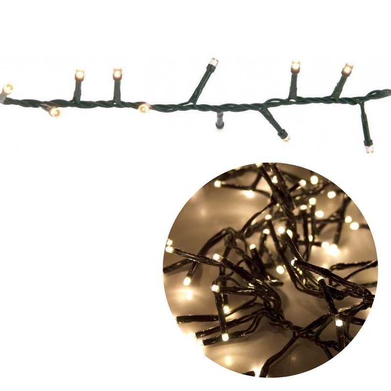 Cheqo® Kerstboomverlichting - Clusterverlichting - Kerstlampjes - Led Verlichting - Kerstverlichting voor Binnen en Buiten - 1800 LED - 36 Meter - Extra Warm Wit