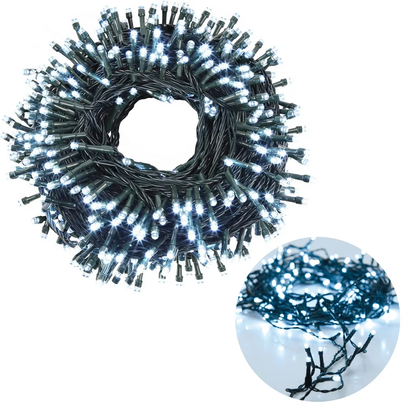 Cheqo® Kerstboomverlichting - Micro Clusterverlichting - Kerstlampjes - Led Verlichting - Kerstverlichting voor Binnen en Buiten - 400 LED's - 8 Meter - Wit