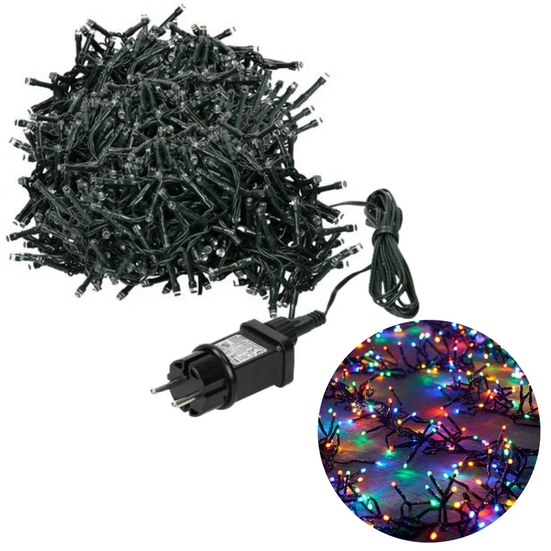 Cheqo® Kerstboomverlichting - Clusterverlichting - Kerstlampjes - Led Verlichting - Kerstverlichting voor Binnen en Buiten - 1800 LED - 36 Meter - Multicolor