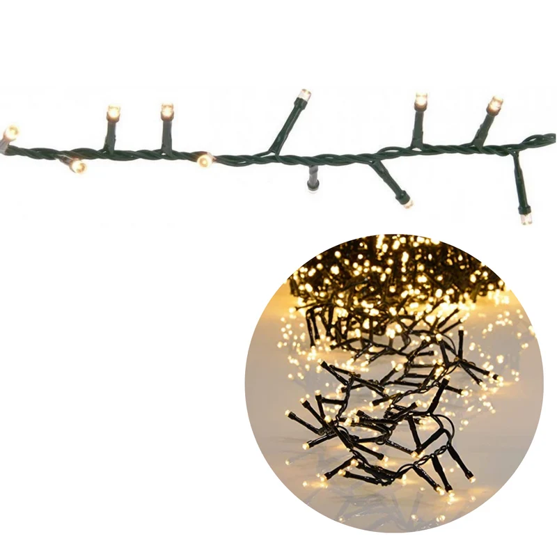 Cheqo® Kerstboomverlichting - Micro Clusterverlichting - Kerstlampjes - Led Verlichting - Kerstverlichting voor Binnen en Buiten - 1000 LED's - 20 Meter - Warm Wit