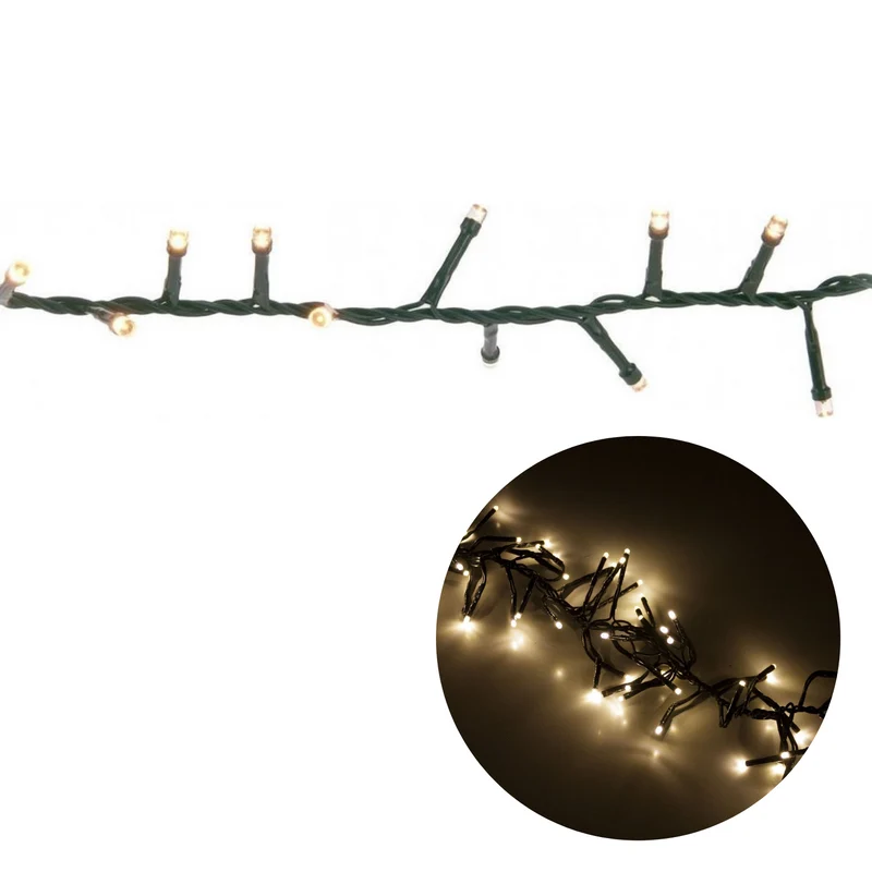 Cheqo® Kerstboomverlichting - Micro Clusterverlichting - Kerstlampjes - Led Verlichting - Kerstverlichting voor Binnen en Buiten - 1200 LED's - 24 Meter - Warm Wit