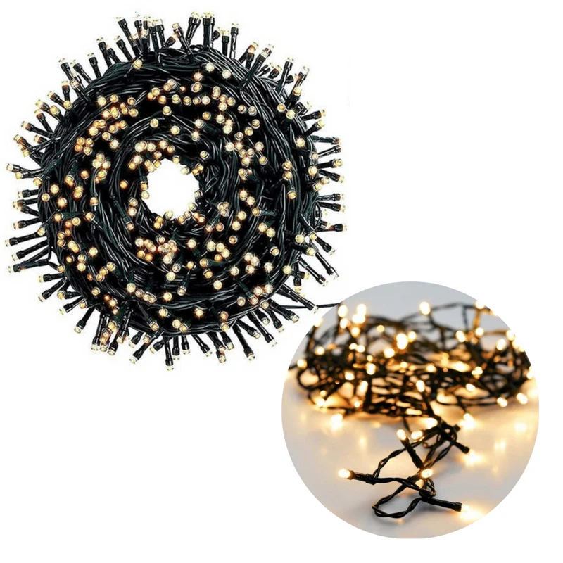 Cheqo® Kerstboomverlichting - Micro Clusterverlichting - Kerstlampjes - Led Verlichting - Kerstverlichting voor Binnen en Buiten - 560 LED's - 11 Meter - Warm Wit - 8 Functies met Geheugen