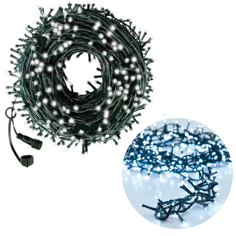 Cheqo® Kerstboomverlichting - Clusterverlichting - Kerstlampjes - Led Verlichting - Kerstverlichting voor Binnen en Buiten - 1800 LED's - 36 Meter - Wit