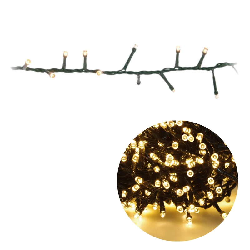 Cheqo® Kerstboomverlichting - Micro Clusterverlichting - Kerstlampjes - Led Verlichting - Kerstverlichting voor Binnen en Buiten - Met Haspel - 750 LED - 15 Meter - Met Timer - Extra Warm Wit