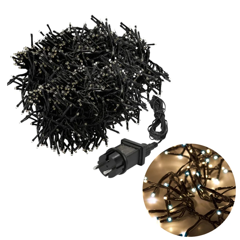 Cheqo® Kerstboomverlichting - Clusterverlichting - Kerstlampjes - Led Verlichting - Kerstverlichting - 1152 LED - 8.4 meter - Binnen en Buiten - Warm Wit en Wit